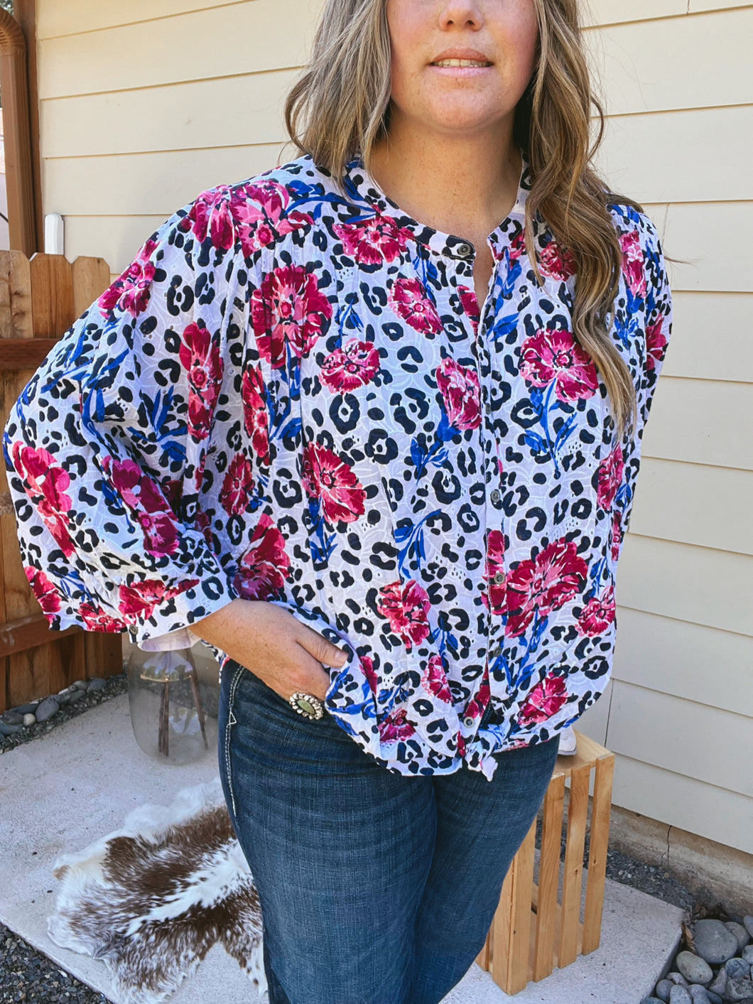 Leopard Floral Top