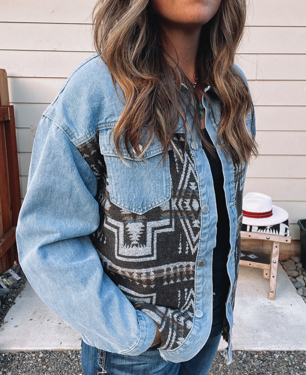 Denim Aztec Jacket