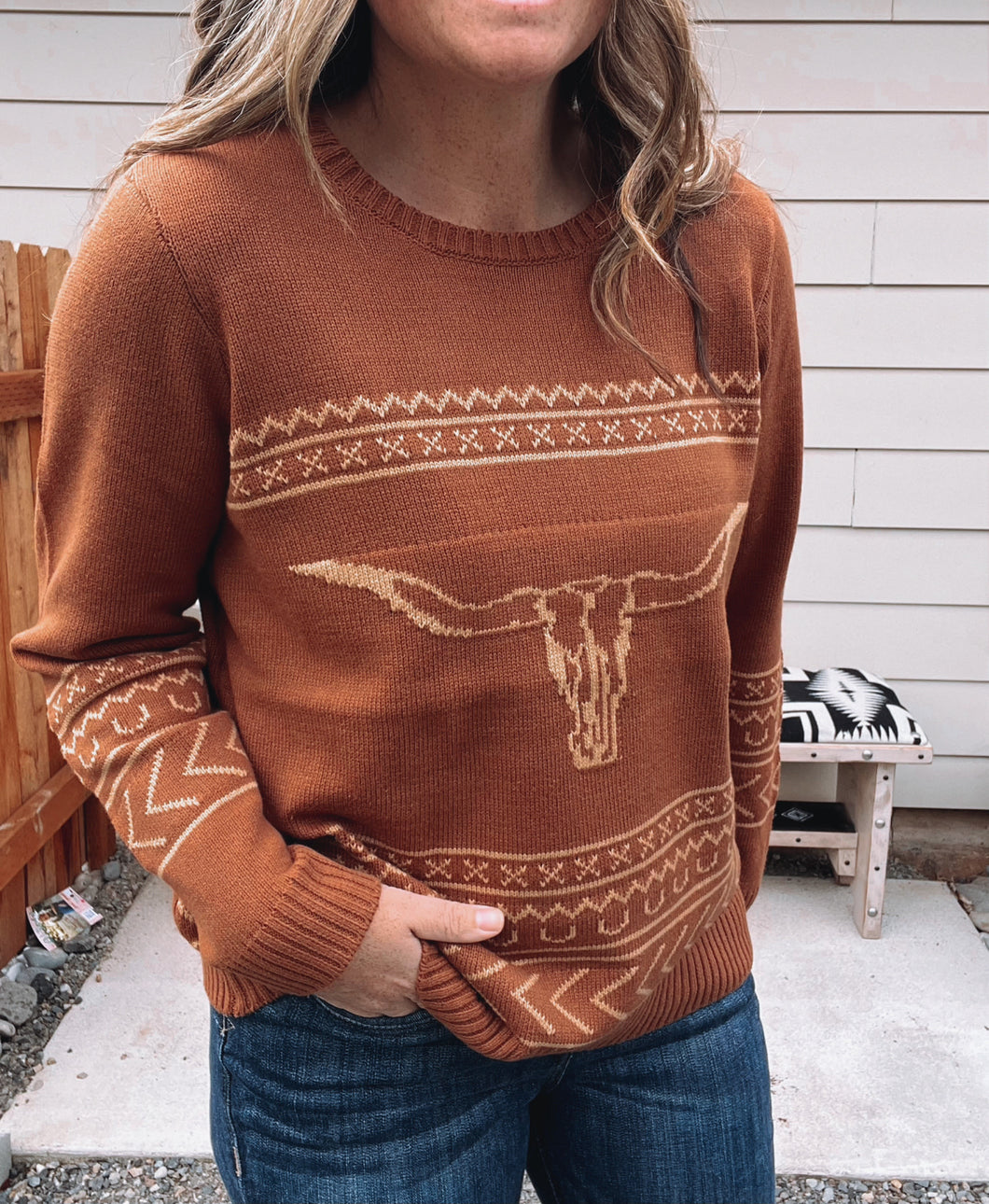 Cinnamon Longhorn Sweater