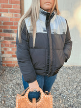 Load image into Gallery viewer, Black Aztec Puffer Jacket
