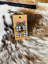 Load image into Gallery viewer, Pink Fire Opal &amp; White Buffalo Earrings
