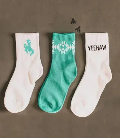 Yeehaw Socks White Pack