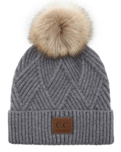 Load image into Gallery viewer, Stripe Pom Beanie

